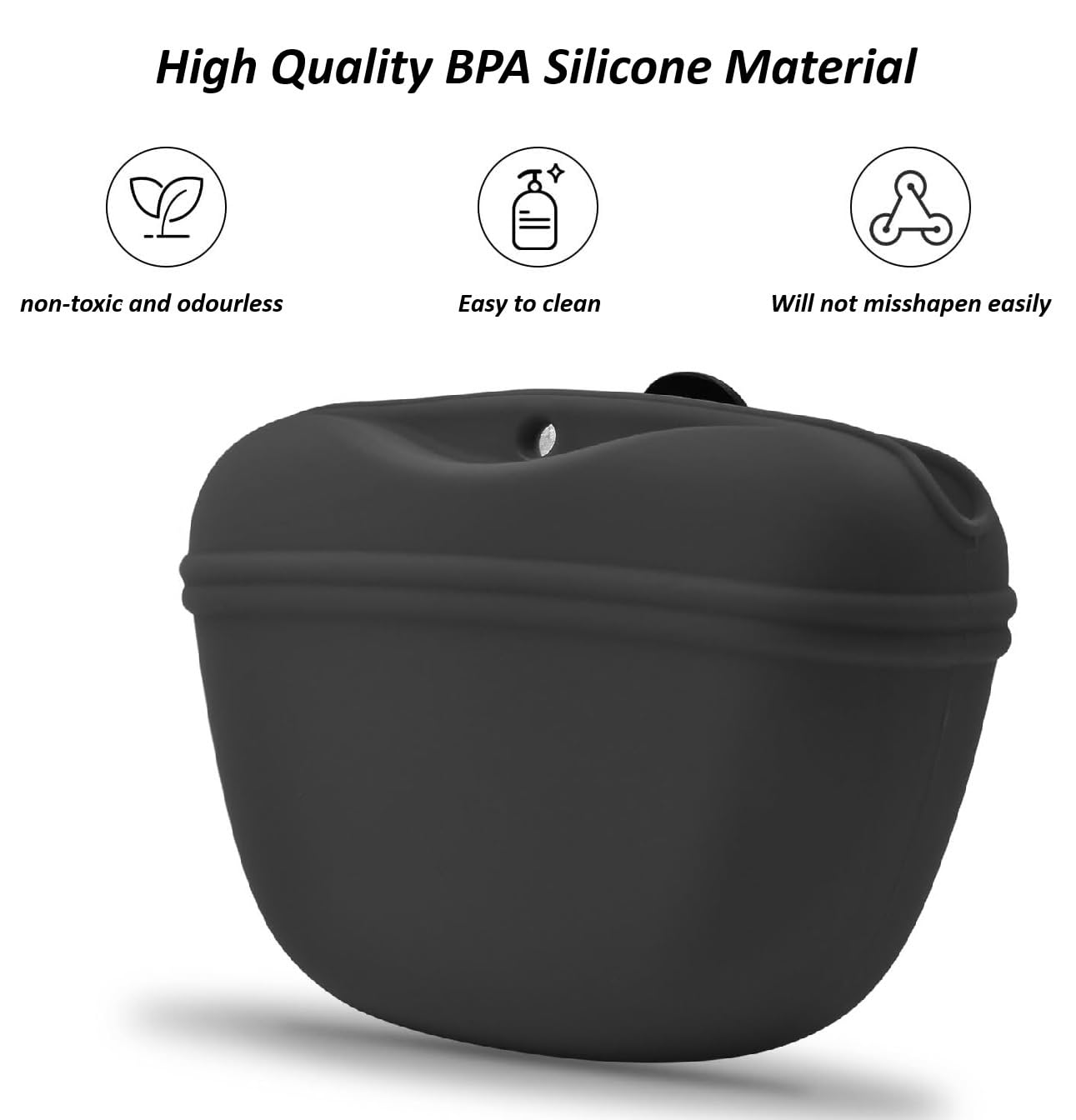 V.S.P. Silicone Dog Treat Pouch, Clip on Portable Training Container, Convenient Magnetic Buckle Closing and Waist Clip - Image 2