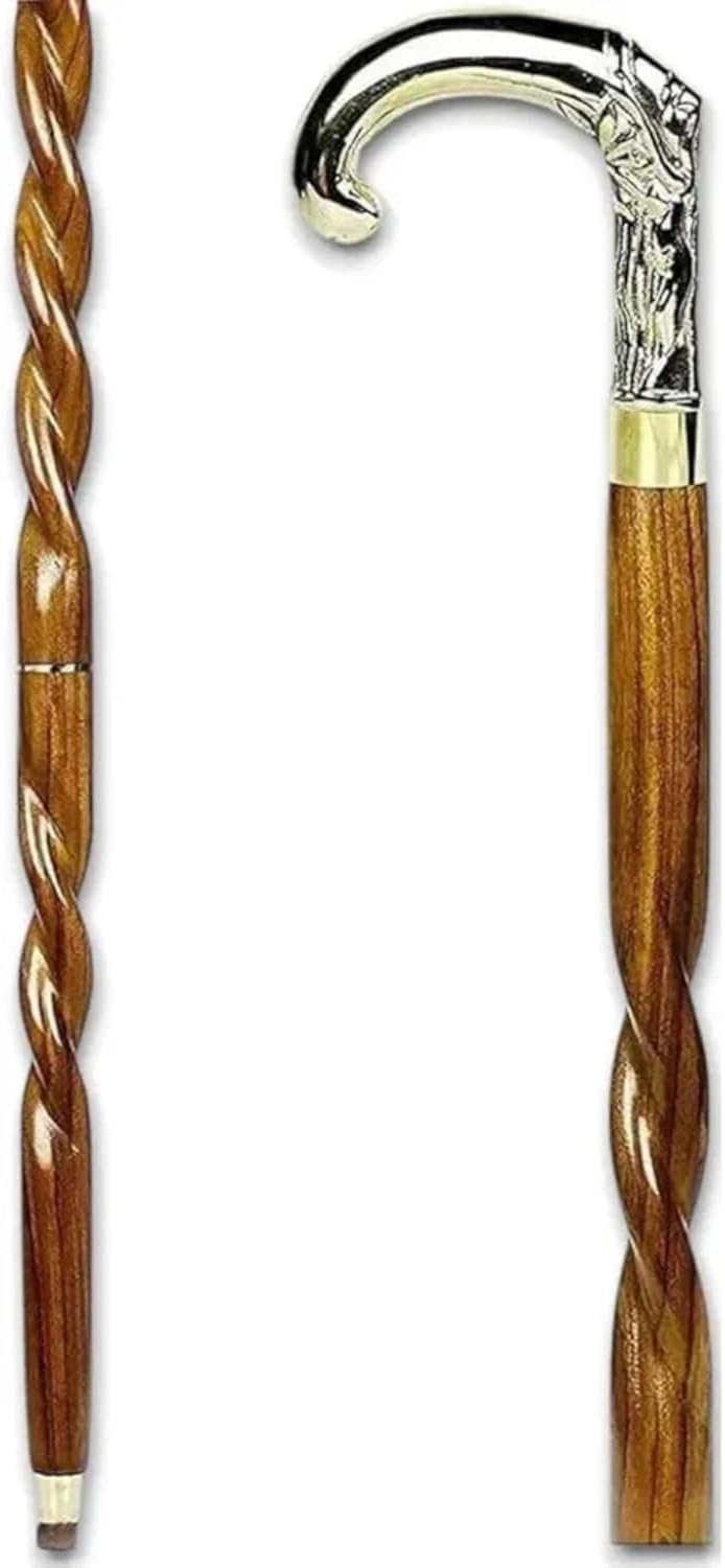 Classic Silver Handle Wooden Supportive Cane – Vintage Curved Handle Designer Walking Stick for Men and Women,Silver Handle Walking Cane,Walking Stick for Senior Person-image-11