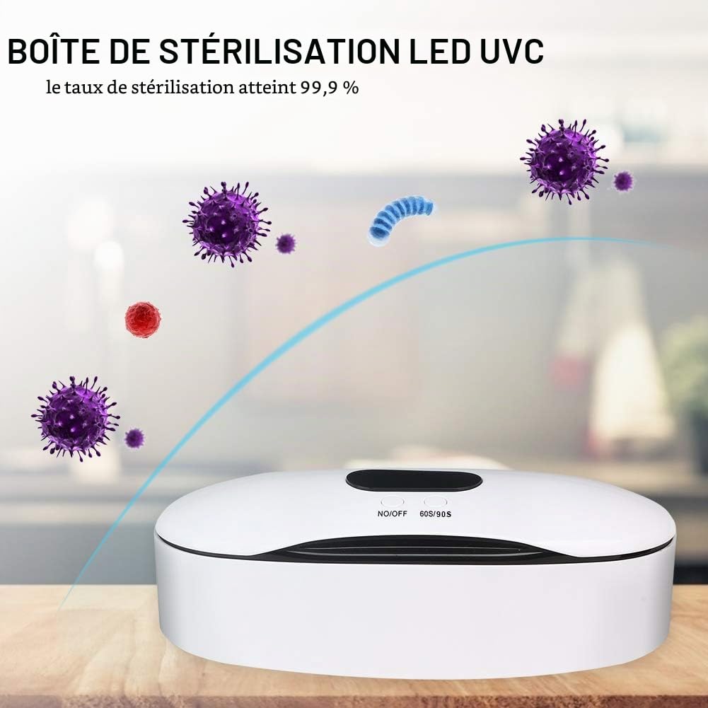Stérilisateur UV pour Instruments, Boîte de Désinfection UV, Dispositif de Désinfection UV LED, Dispositif de Désinfection pour Outils de Manucure, pour Salon de Manucure (cable