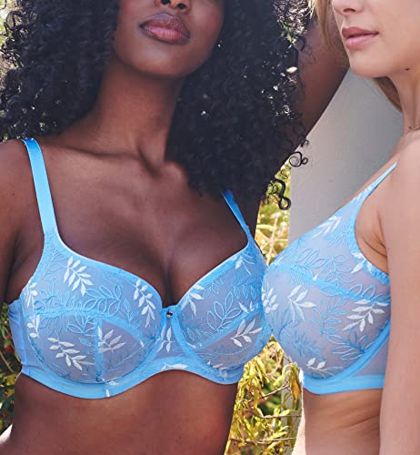 Image of Panache Tango Balcony Bra for Women - Wired, Non-Padded Full Cup Support with Leaf Embroidery