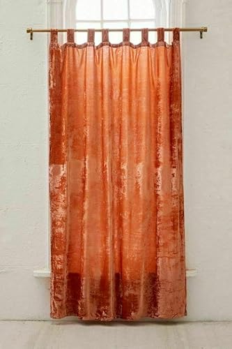 Rajbhoomi - Cortinas de terciopelo para puerta de ventana, cortinas de terciopelo para oscurecer la habitación, ventana, puerta, pestaña, parte superior, color rojo (L82 x 42 pulgadas) Cover