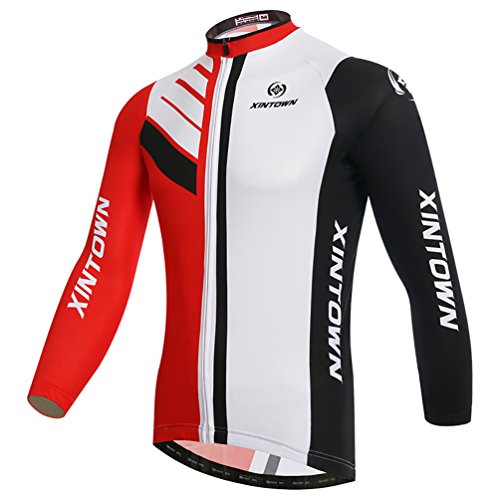 Baymate Unisexe Thermique Veste de Vélo Manches Longues Maillot de Cyclisme Tops M Cover