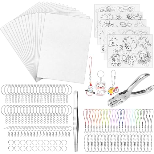 Prudiut 277Pcs Shrink Plastic Sheets Kit, Including 30Pcs Shrink Plastic