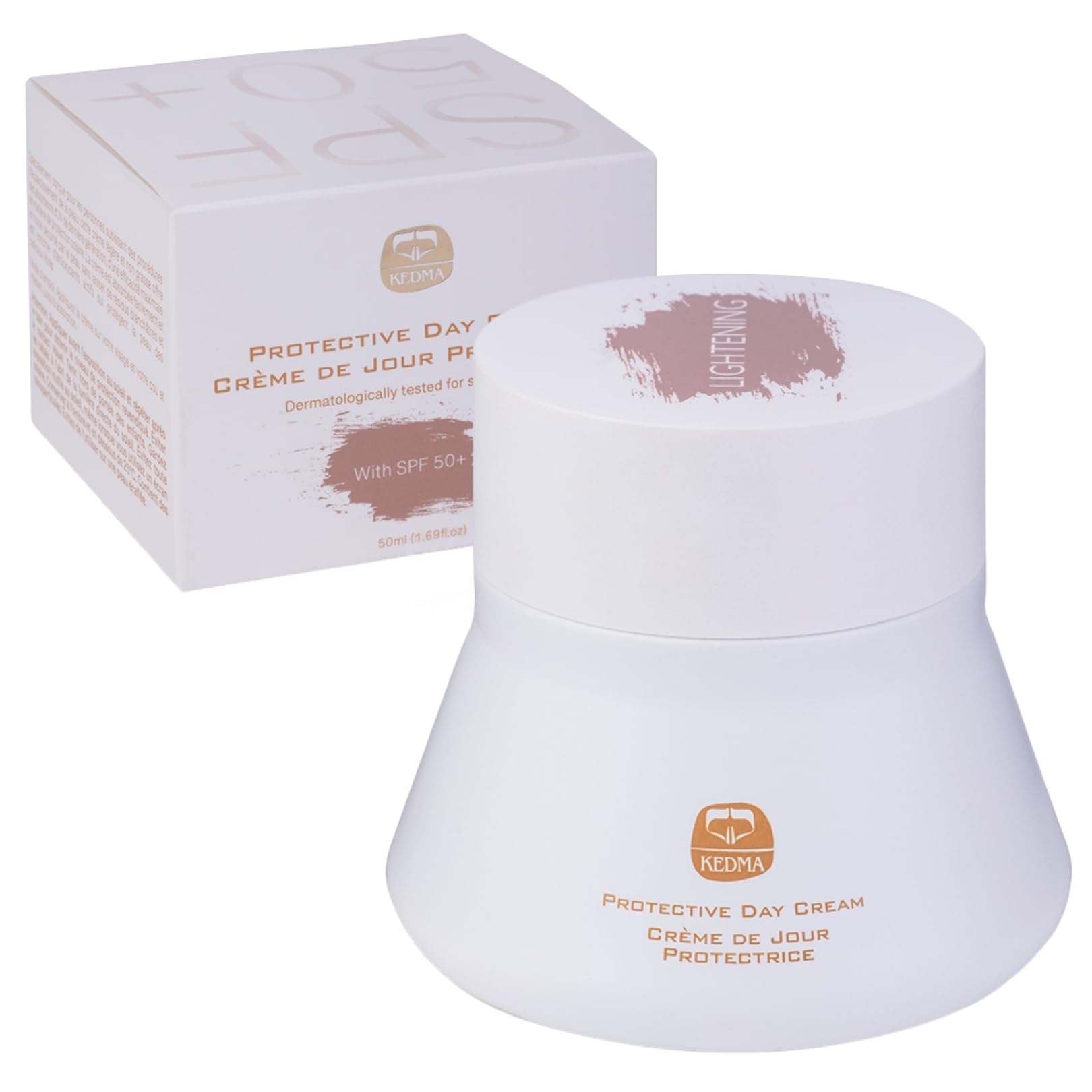 KEDMA - Crema de Día Protectora SPF 50+ - 50ml | La crema de día SPF 50+ ofrece protección UVA/UVB muy alta con una textura ligera y no grasa.