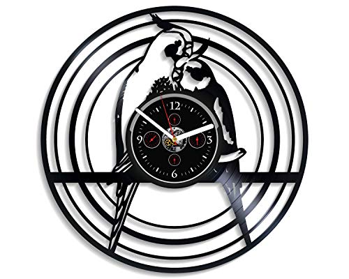 Handmadecorp Vintage Vinyl Record Retro Wall Clock Large Animal Art Parrot Wall Clock Bird Wall Clock Animal Wall Clock 12 Inch Birthday Gift Parrot Gift New Year Gift Exclusive Wall Clock #TOP23