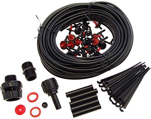Image of Garden Mile Micro Irrigation System Kit- Multi Piece Automatic Drip Irrigation Kits BSP Outside Tap Adaptor Straight Connector Vinyl Pipe for Garden Landscape, Flower Bed Patio, Greenhouse, Plants