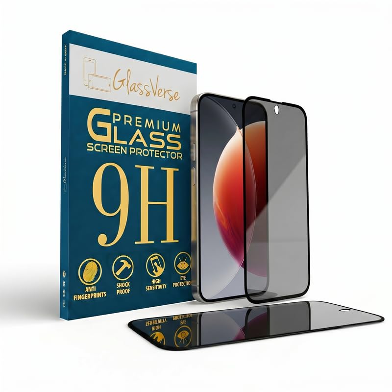 Image of GlassVerse Ultra Privacy Tempered Glass For Tecno Camon 30 (Pack Of 2) with Free Installation Kit. Edge To Edge. (In-Screen FingerPrint Lock will not work with the Privacy Guard) - 6.78 inch