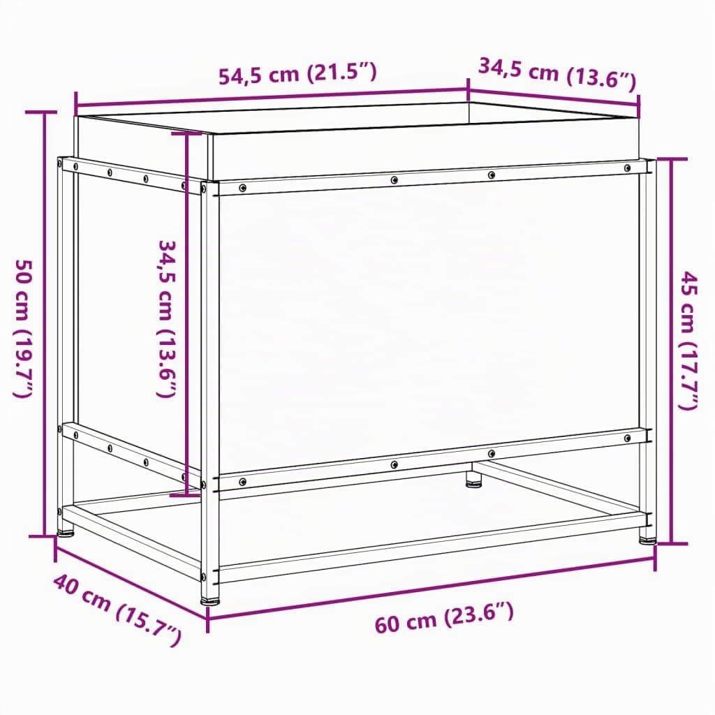 vidaXL Jardinera de Madera Maciza Pino marrón Cera 60x40x50 cm, Jardinera de Exterior, Jardinera para Flores, macetero para Tomates