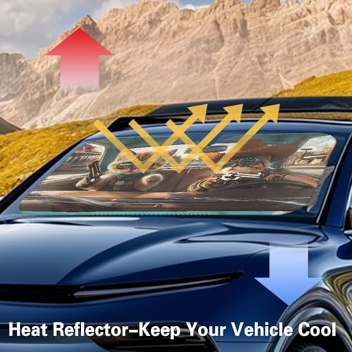 Image of Fashion Cat Car Windshield Sun Shade Foldable Automotive Interior Accessories for Protection Auto Sun Heat and UV Rays Blocker Fit Car Front Window for Trucks SUV Van
