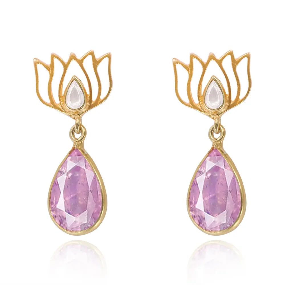 UNNIYARCHA Silver Pink(Gulabo) Lotus Stud Earring for Women Pure Silver 925, Sterling Silver Jewellery with Certificate of Authenticity & 925 Earrings for Women Silver (B0D3D418HM) Amazon Price History, Amazon Price Tracker