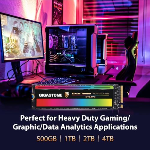 Image of Gigastone 2TB Game Turbo PCIe Gen4x4 SSD (2-Pack) Up to 7,300MB /s with SLC Caching Gaming /PC /Desktop /Laptop 5-Year Warranty M.2 NVMe PCIe 4.0 2280 Internal Solid State Drive