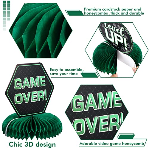 9 Pieces Video Game Honeycomb Table Centerpiece Gamer Birthday Party Decorations 3D Video Game Table Toppers for Gaming Theme Birthday Party Decorations Supplies - Image 4