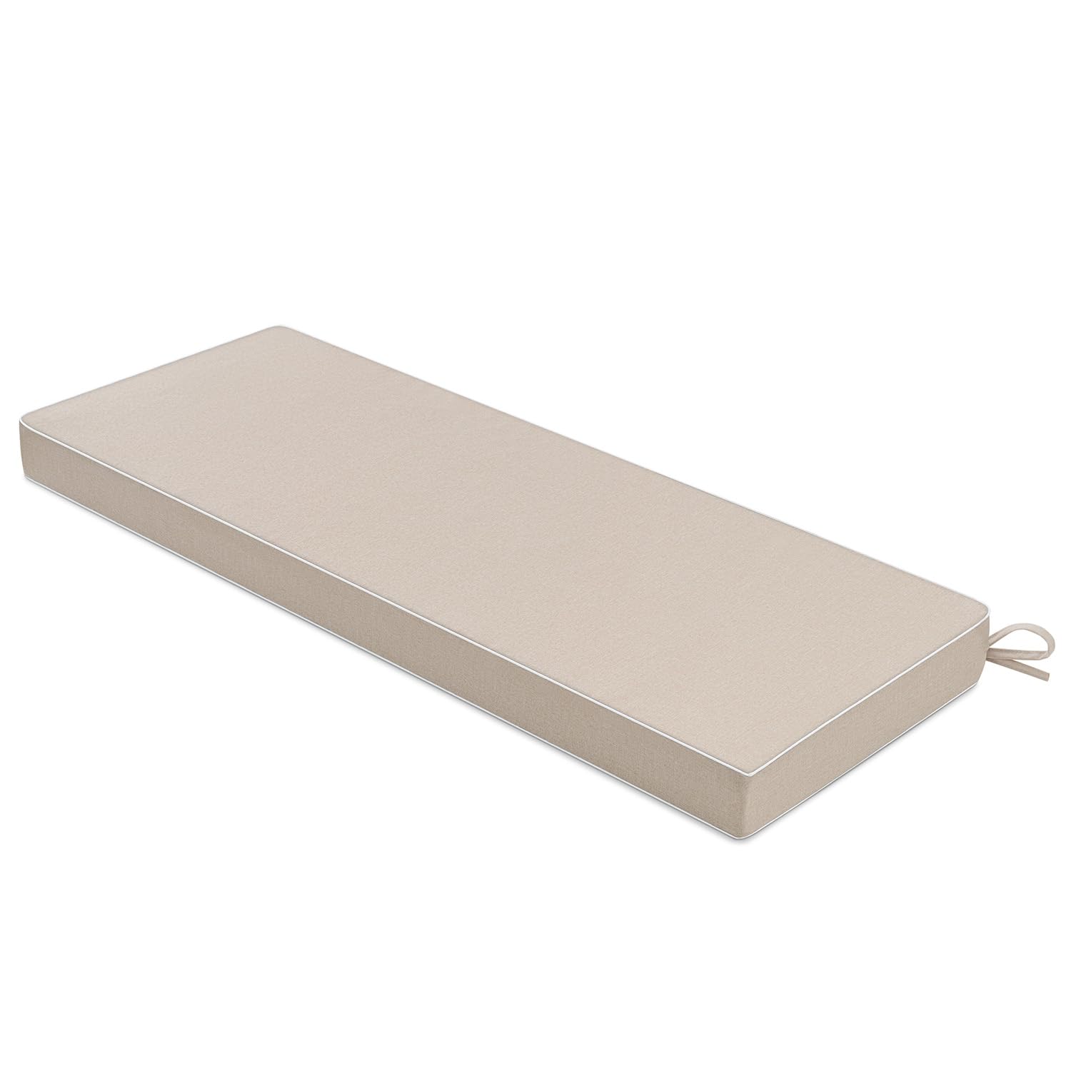 Photo 1 of MIULEE Beige Outdoor Bench Cushion Set of 1, 48x18x3 Inch Waterproof Patio Seat Cushions for Swing and Outdoor Furniture Couch Sofa, 3 Year Color Fastness High Density Foam with Adjustable Ties