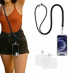 Cordão para Celular Universal Ajustável, Alça de Pescoço Resistente, Compatível com Capinhas, Cordinha Antifurto, Suporte para Smartphone, Corda de Segurança - NRSHOP