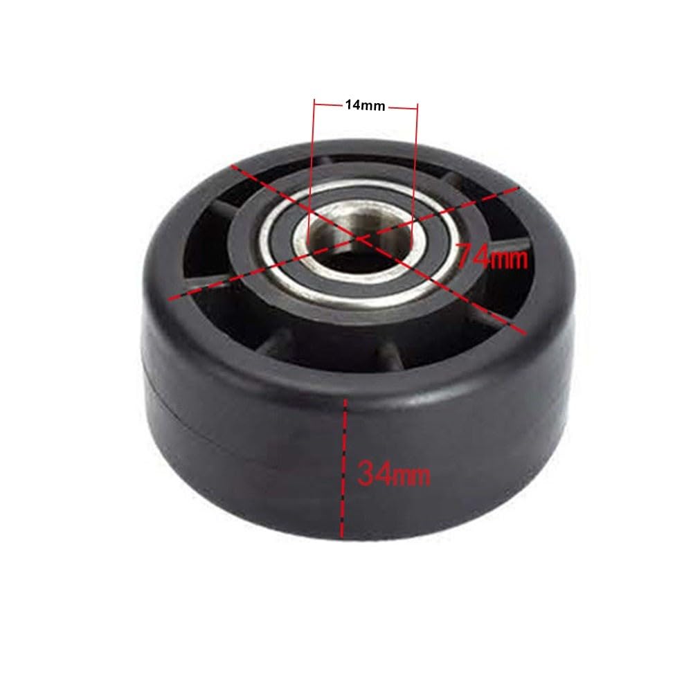 4 pulegge per attrezzi fitness come tapis roulant e cyclette, 74 x 34 x 14 mm