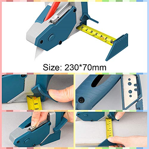 Drywall Cutting Tool, All-in-one Hand Tool with Measuring Tape and Utility Knife–Measure, Mark and Cut Drywall, Shingles, Insulation, Tile, Carpet, Foam, Measure and Mark Wood for Rip Cuts - Thumbnail 3