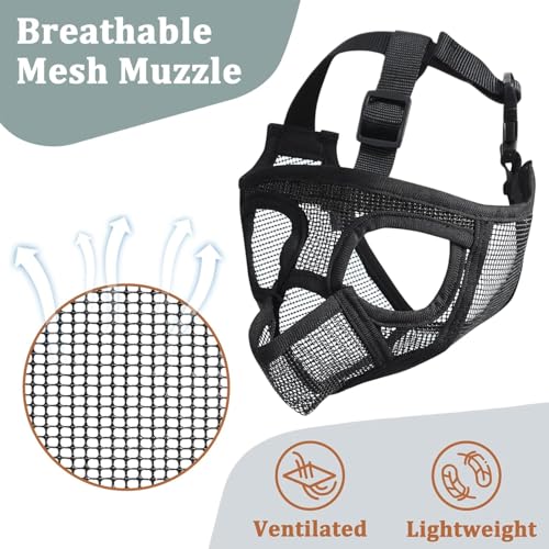 Mayerzon Maulkorb für Hunde mit kurzer Schnauze für Französische Bulldogge mit voller Hose, um das Fressen von Beißen zu verhindern, weicher Netzmaulkorb für Shih Tzu Mops, englische Bulldogge für