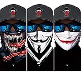 Bandits Team I Bedrucktes Multifunktionstuch I Face Shield aus Mikrofaser- fürs Motorrad-, Fahrrad- und Skifahren I Farbe: 3er Pack Nr. 4 I 3er Pack
