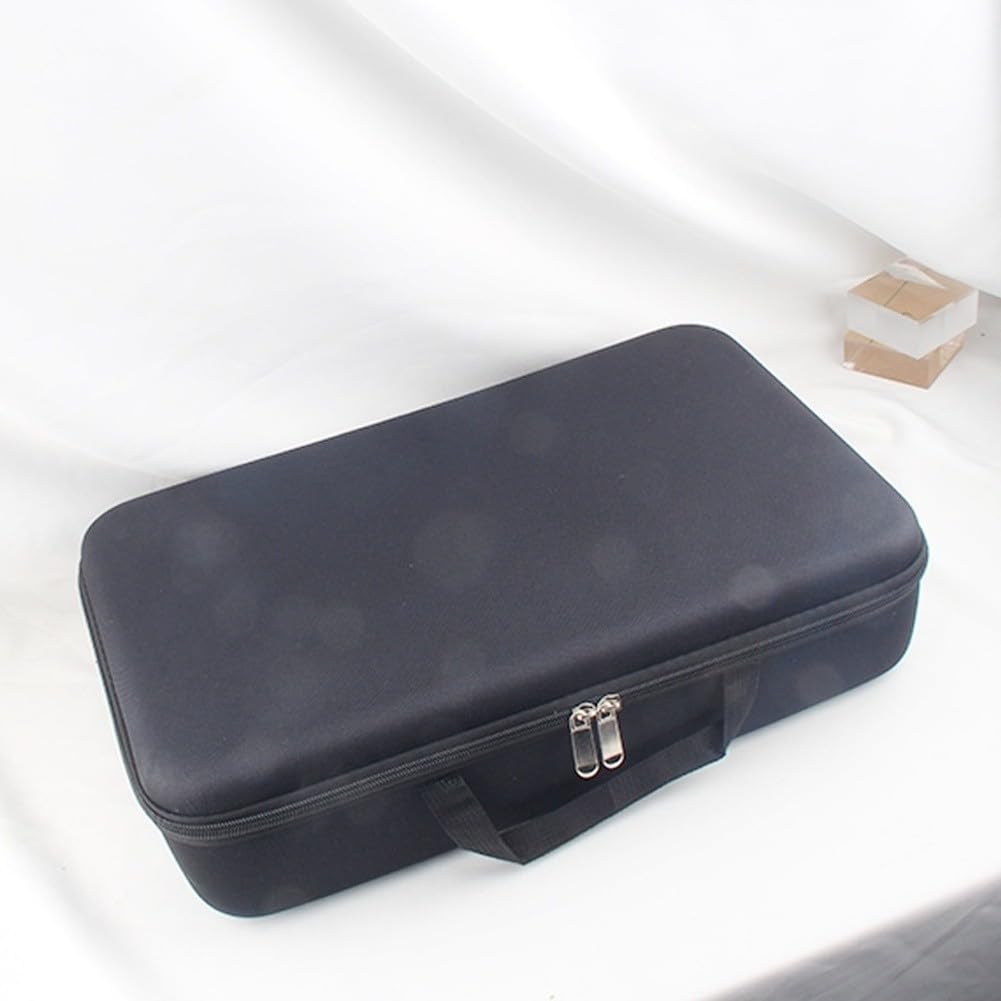 Caja de aparejos de pesca de EVA rígida de forma cuadrada impermeable para cañas carretes, líneas y herramientas de cebo, negro, 16 pulgadas