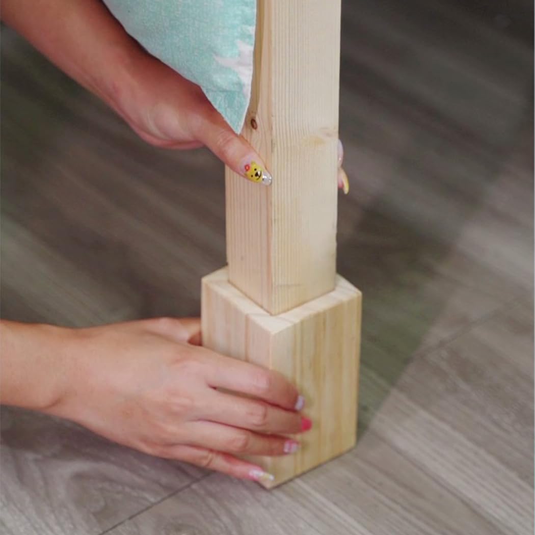 Rialzi per Letto da 4 Pezzi Rialzi per Mobili in Legno Solleva l'altezza 3-20 cm Gambe per Tavolo da Pesanti Piedini di Sostegno de Divano, Dispositivo Aumentato (A 10.2cm-Increase Height 15cm)