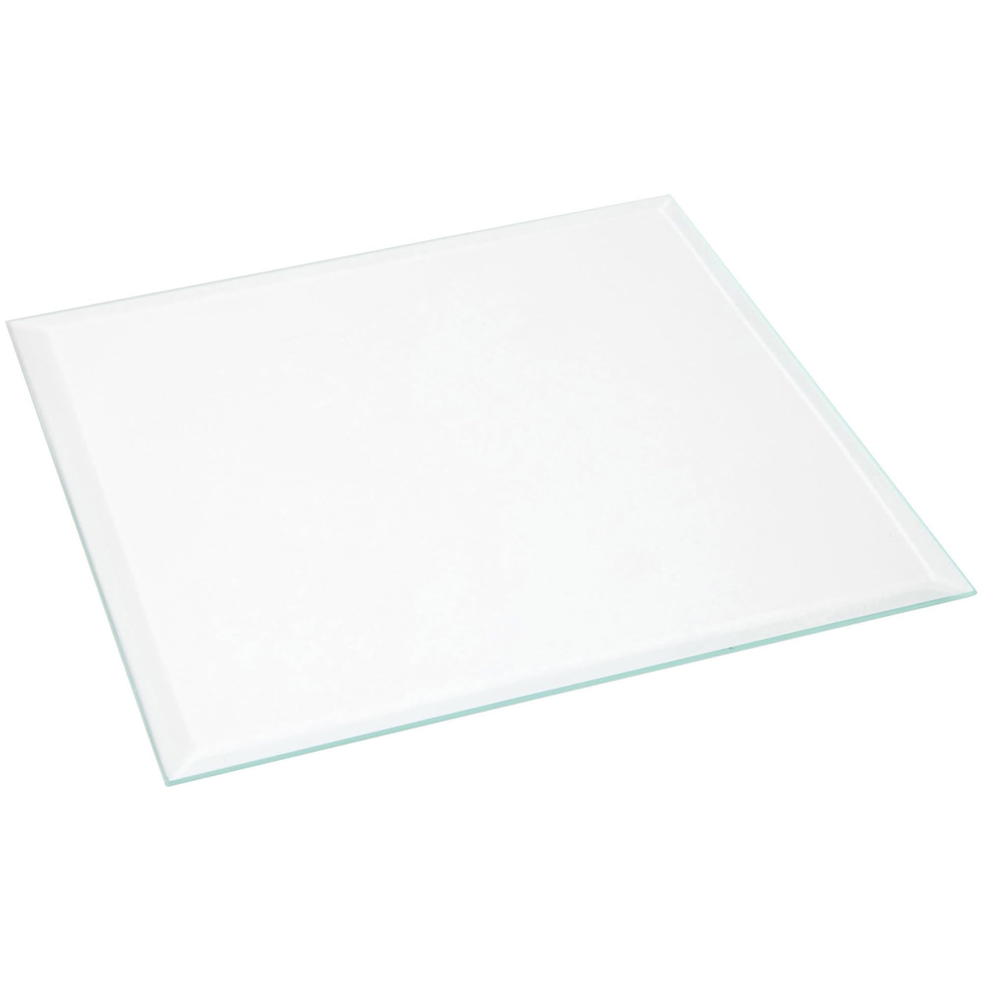 Plymor 6" Square, 3mm Thick Beveled Clear Glass, Pack of 2