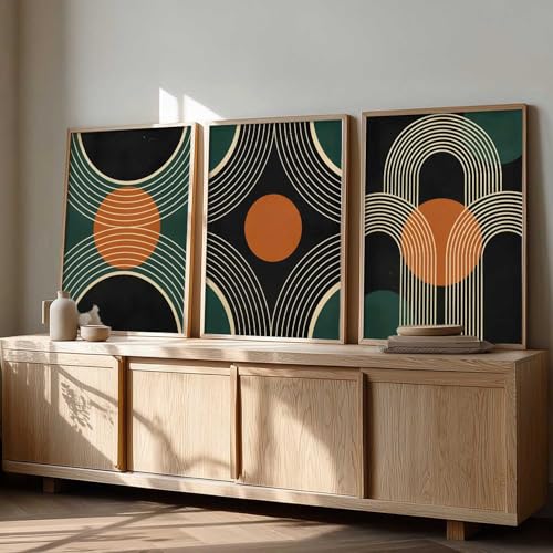 Image of kotart Boho Art Home Decoration Painting | Aesthetic Paintings With Frame For Living Room Bed Room Hotel Wall Decor Digital Reprint Set of 3 (13X17 inch)