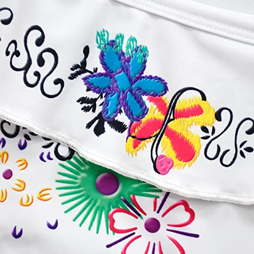 Girls Summer Swimsuit Set Size 5 Princess Cosplay Swimwear Kids Summer Party Bikini Set 6T Birthday Gifts, Blue White 5-6X #TOP1