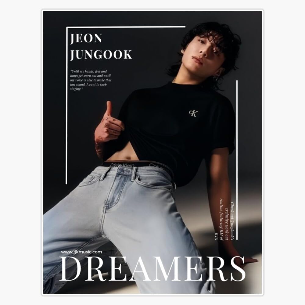 jungkook's Dreamers Magnet Reusable Flexible Magnetic Sticker 5"