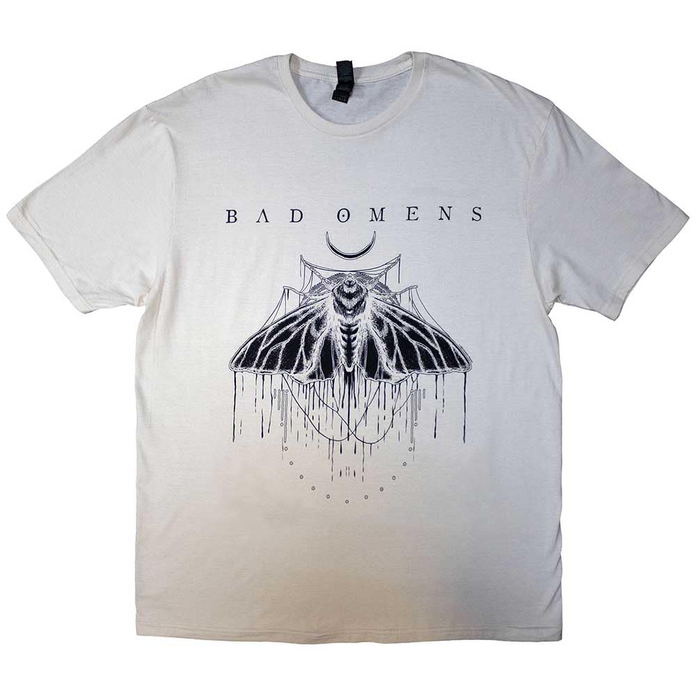 Bad Omens Unisex Natural Band Logo Moth T-Shirt In | Size: Medium
