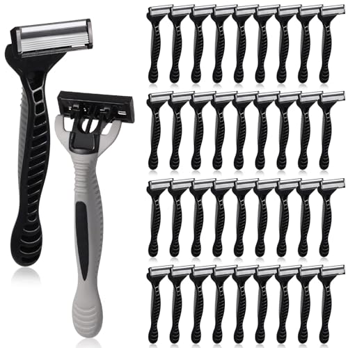Lanties 12 Pcs Men's Disposable Razors Bulk 5-blade Blade Razors for Men Set Sensitive Skin Razor Disposable Head Razor for a Smooth and Comfortable Shave