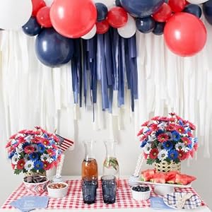 Independence day artificial daisy flowers patriotic memorial flowers red white and blue faux flower with 4th of july decorations for cemetery memorial day independence day home wedding party  urban country home decor