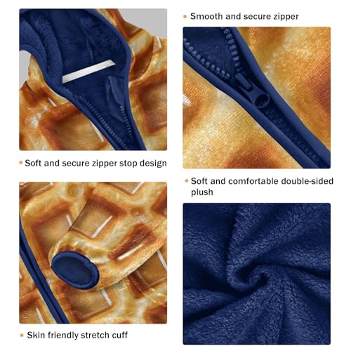 Waffle Girls Fleece Jacket Girls Fall Jacket Girls Zip Up Hoodie Girls Sherpa Jacket 2-10T3