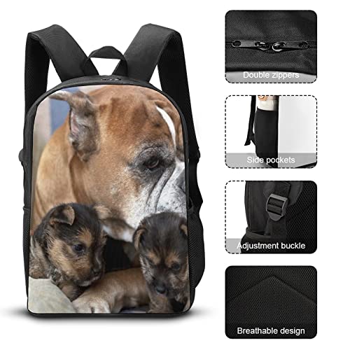 Sac d'école chien avec impression 3D et grand volume 17" - 7