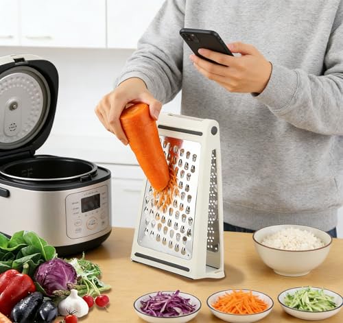 Rallador de Queso con Contenedor de Plástico Blanco miniatura 7
