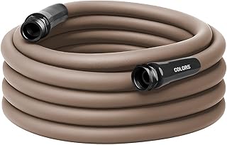 Flexzilla Colors Garden Hose 5/8 in. x 50 ft., Lightweight All-Weather Water Hose, Durable and Flexible, Leak-Free Connections, Brown Mulch