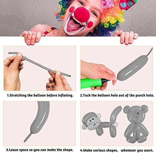 Image of Grey Long Balloons Premium 260 Twisting Animals Magic Balloons for Birthday Kids Wedding Party Supply 100pcs