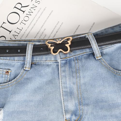 Image of Aurolran Women's Leather Belt with Buckle - Ideal for Dresses, Jeans, and Coats