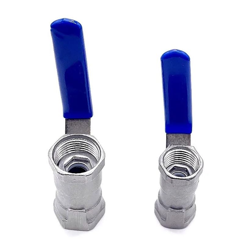 valvola a sfera, valvola a sfera in acciaio inox, 1 pz Valvole con filettatura femmina in acciaio inossidabile 1/4 "3/8" 1/2 "3/4" 1 "1-1/4" 1-1/2 ", valvola a sfera a passaggio pieno SS304 2P con man