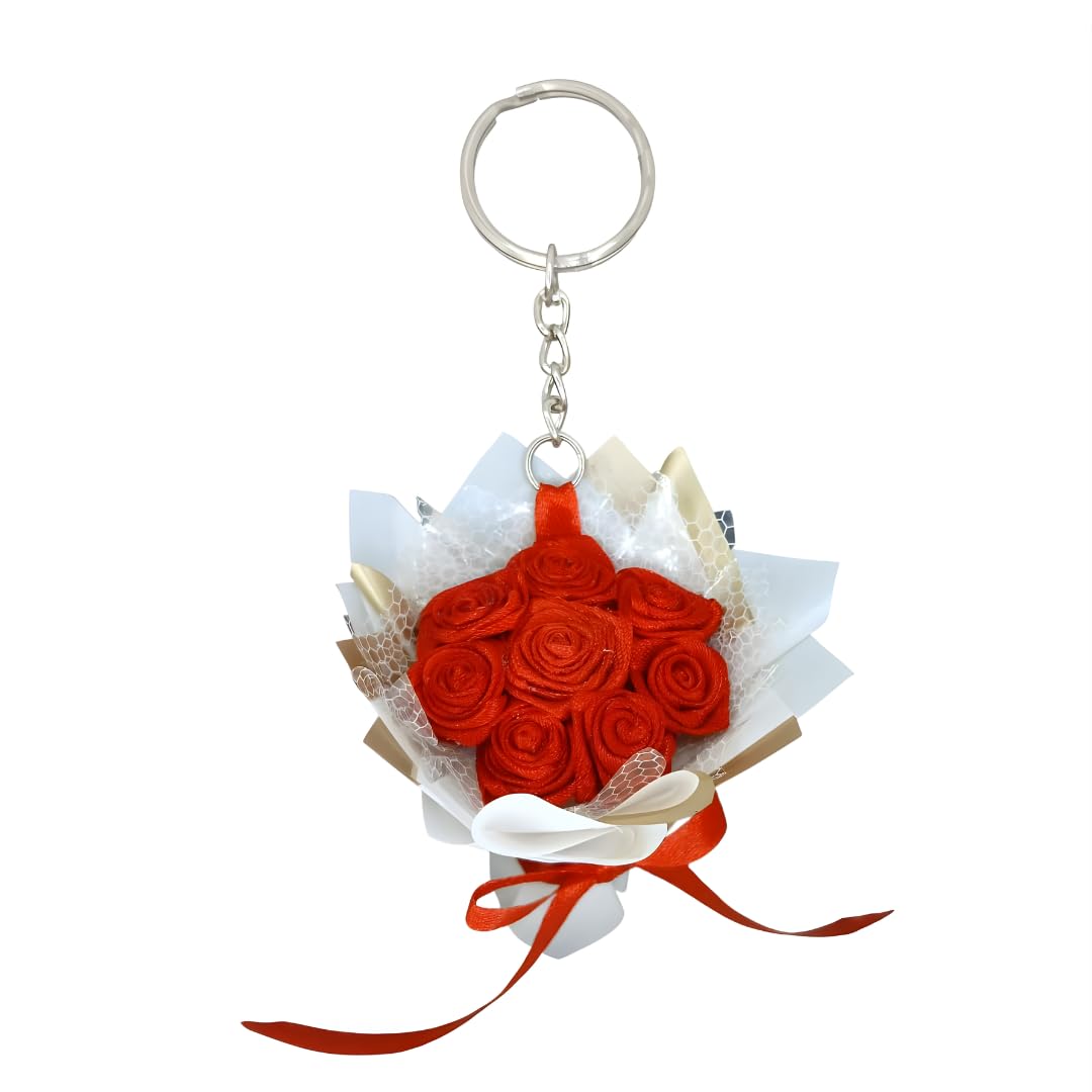 Rose Bouquet Keychain, 7cm x 9cm, Decorative Accessory-image-34
