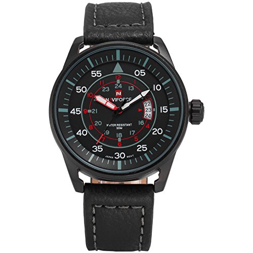 Eastpole da uomo quadrante nero in pelle elegante