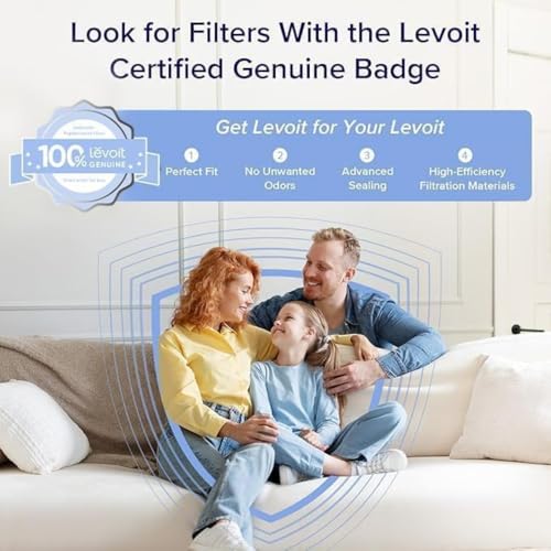 LEVOIT Core 200S-P Replacement Filter, Genuine Core 200S-RF Air Purifier Filters, Supports HEPA Sleep Mode, High-Efficiency Activated Carbon for Removal of Smoke, Odor, Allergens, Pollen, 2 Pack