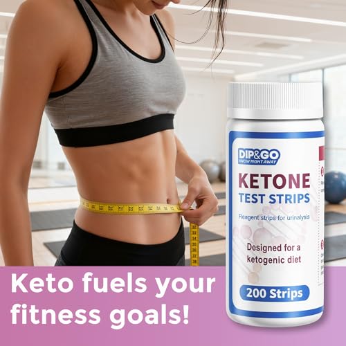 Image of DIP&GO Ketone Test Strips, 200 Keto Strips Urine Test, Fast & Accurate Keto Test for Ketosis, Low-Carb Diet Support & Weight Management