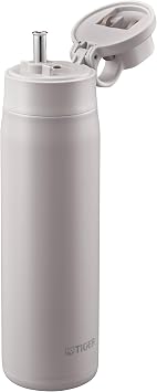 Tiger Vacuum Insulated Bottle with Stainless-steel Straw, 25oz 750ml,MTS-W075WO, Off White