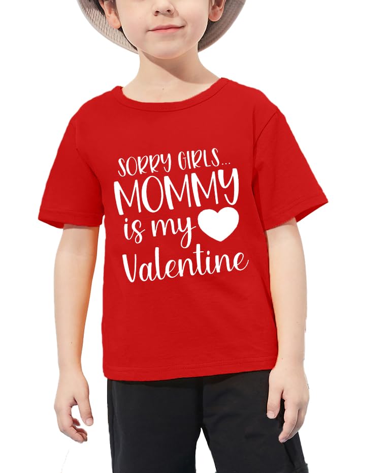 Image of VVNTY Valentines Shirts Toddler Boys Love Heart Graphic Tee Funny Letter Print Tops