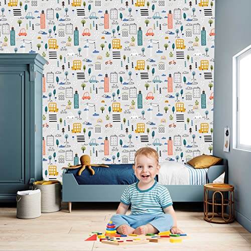 Image of CABANA HOMES (45cm x 125cm, 3 Rolls (18 sq. ft) Wallpaper for Kids Room Self Adhesive,Wall Stickers,Baby Room,Wardrobe,Furniture
