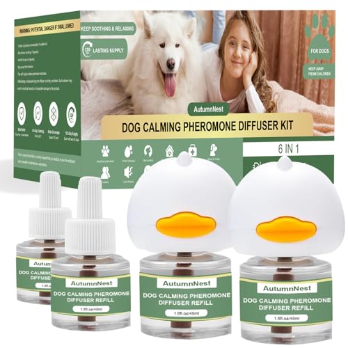 Image of Dog Pheromone Calming Diffuser Kit, Calming Diffuser for Dog (2 Plug-Ins & 4x48ml Refills) for Stress Support, Helps Reduce Barking & Aggression, 120-Day Supply (Non-Toxic, Safe & Inedible)