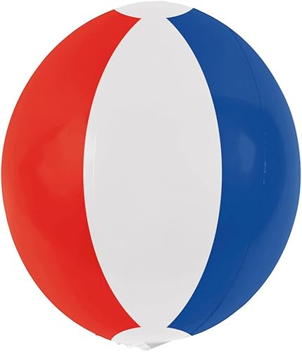 SSWBasics Globo de vinilo reutilizable de 20 pulgadas, rojo, blanco y azul (globo americano) - Globos reutilizables - Casa de globos de vinilo -
