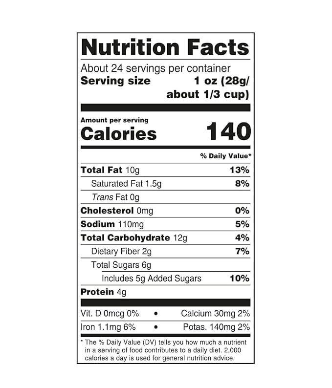 Honey Vanilla Nut & Fruit Clusters - 24 oz, Resealable Pouch, Cashews, Almonds, Cranberries, Chia Seeds, Perfect Crunchy Snack for Any Occasion
