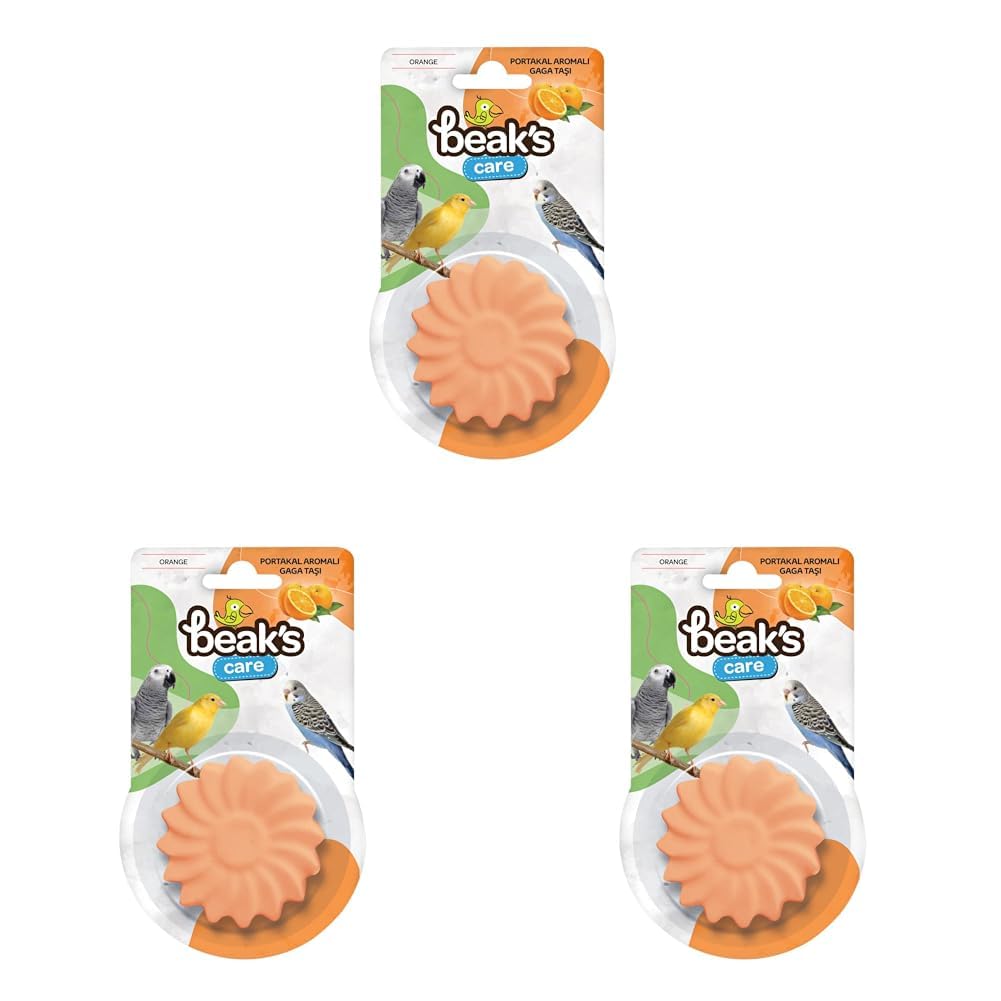 Beak's Kuşlar için Ek Besinler, Tekli, Portakal Aromalı Gaga Taşı x 8 adet (3 paketi)