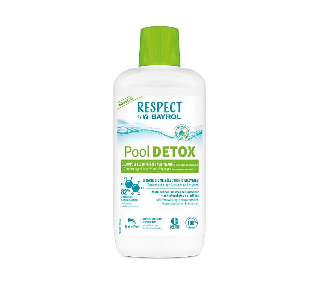 Respect by BAYROL Pool Detox - Zersetzt organische Verunreinigungen, entfernt Phosphate und wirkt als Klarmacher - Enzym-basierte Formel